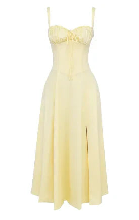 Levoire | Robe Bustier Avec Taille Moyenne Jaune
