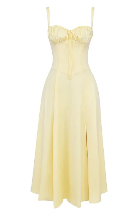 Levoire | Robe bustier florale à taille moyenne Jaune
