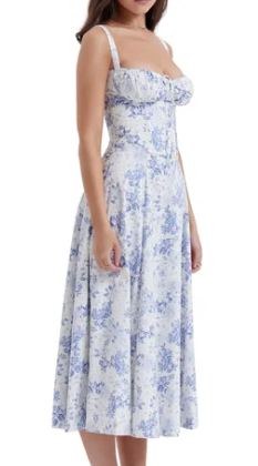 Levoire | Robe bustier florale à taille moyenne