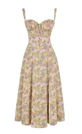 Levoire | Robe bustier florale à taille moyenne Impression Jaune