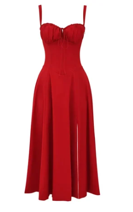 Levoire | Robe bustier florale à taille moyenne Rouge