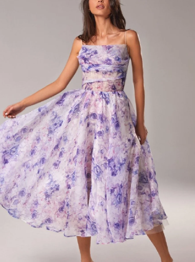 Levoire | Robe élégante à imprimé floral Purple