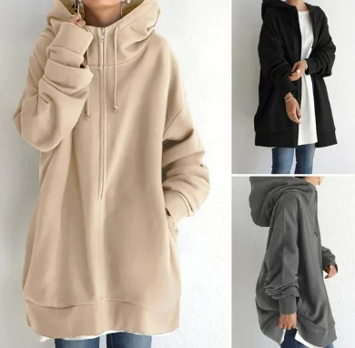 Levoire-Hoodie avec fermeture éclair pour automne/hiver