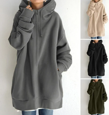 Levoire-Hoodie avec fermeture éclair pour automne/hiver