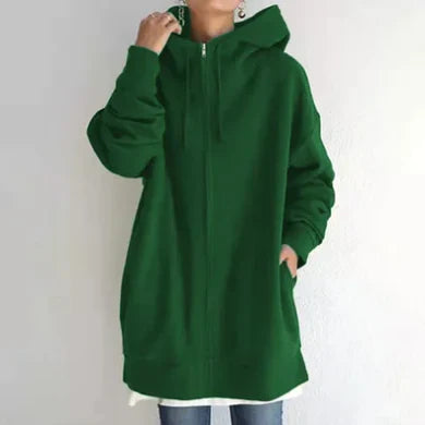 Levoire | T-shirt à capuche zippé pour femmes Vert