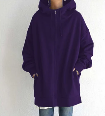 Levoire-Hoodie avec fermeture éclair pour automne/hiver Lila