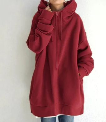 Levoire-Hoodie avec fermeture éclair pour automne/hiver Rot