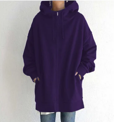 Levoire-Hoodie avec fermeture éclair pour automne/hiver Violet foncé