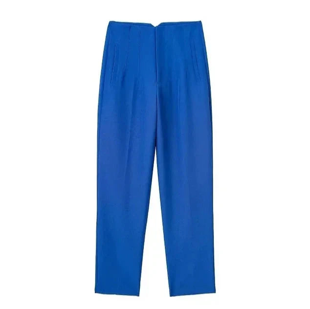 Levoire | Taille - Pantalon Formel Décontracté Bleu