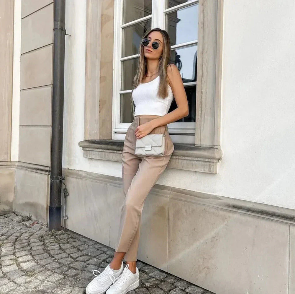Levoire | Taille - Pantalon Formel Décontracté Beige