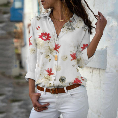Levoire | Chemise À Fleurs À Manches Longues Avec Boutonnière