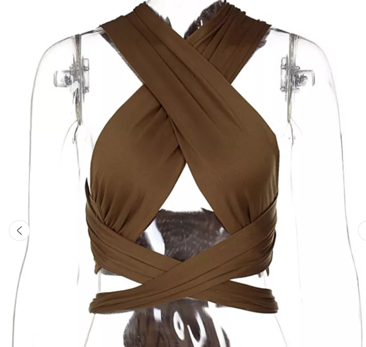 Levoire | Top Dos Nu Un Haut Crop Sexy Et Estival Marron