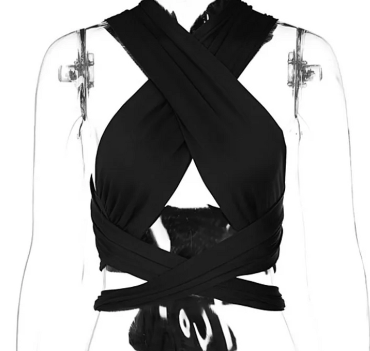 Levoire | Top Dos Nu Un Haut Crop Sexy Et Estival Noir