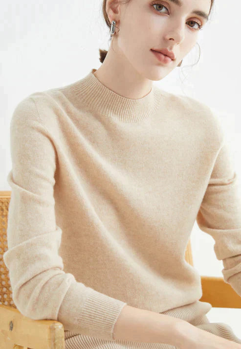 Levoire | Pull Col Roulé En Cachemire Beige