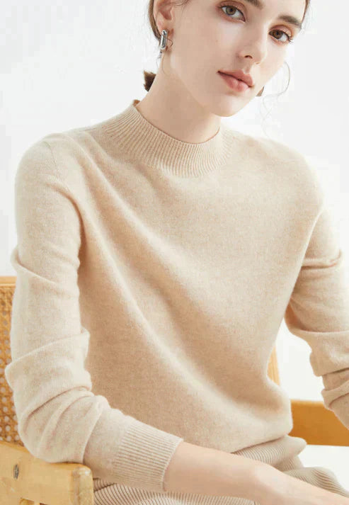Levoire | Col Haut Doux Et Chaud Ajusté Beige