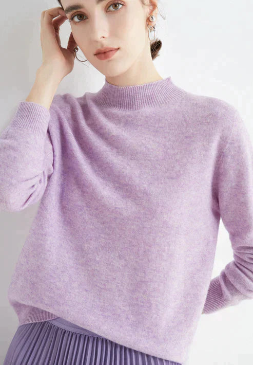 Levoire | Pull Col Roulé En Cachemire Lilas