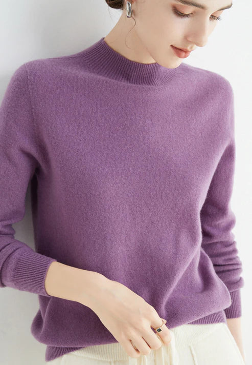 Levoire | Pull À Col Roulé En Cachemire Élégant Pour Femmes Violet foncé