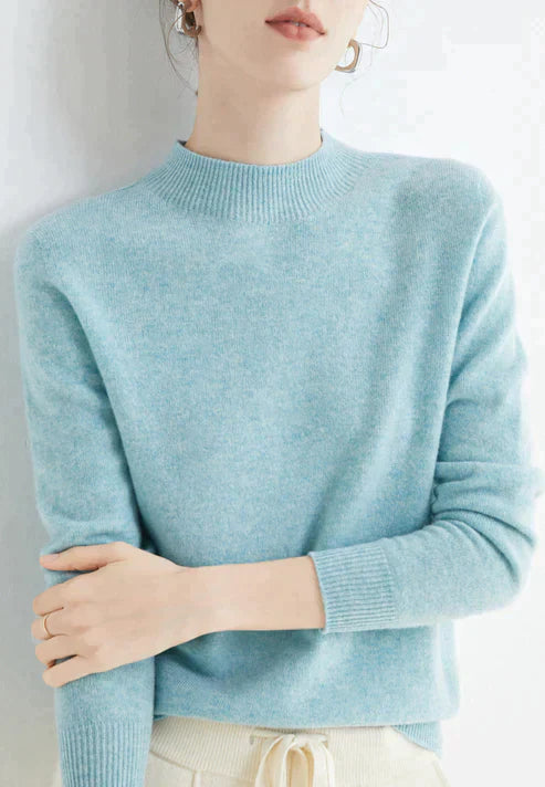 Levoire | Pull À Col Roulé En Cachemire Élégant Pour Femmes Bleu clair