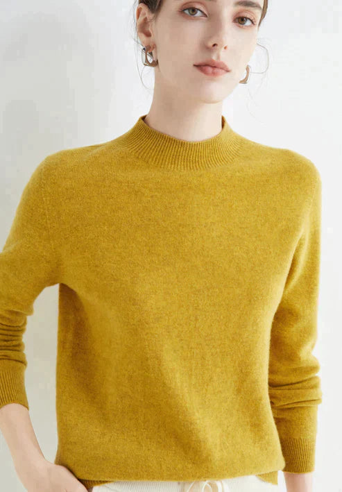 Levoire | Col Haut Doux Et Chaud Ajusté Jaune