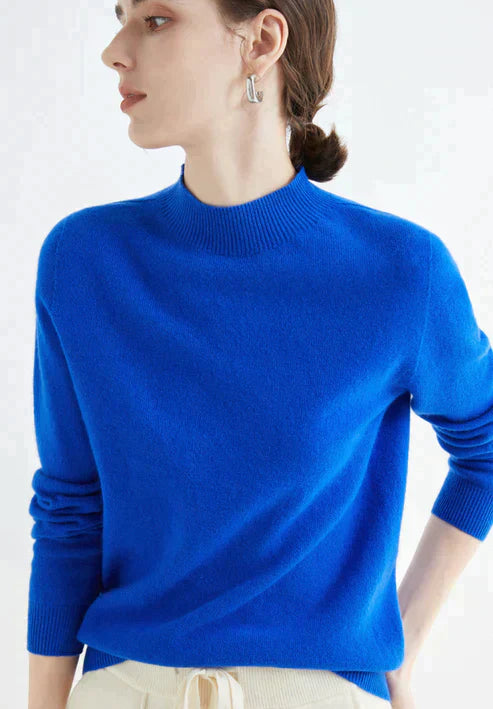 Levoire | Col Haut Doux Et Chaud Ajusté Bleu