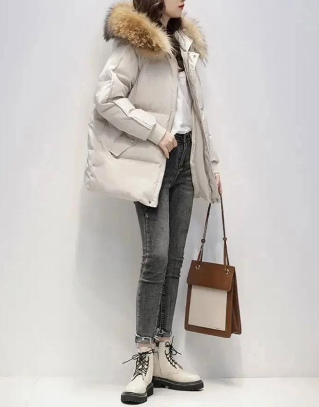 Levoire | Manteau d'hiver chaud avec fausse fourrure