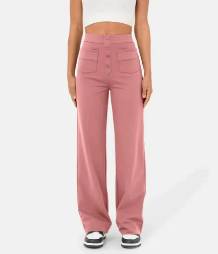 Levoire | Pantalons de loisirs ajustés Taille haute Rosa