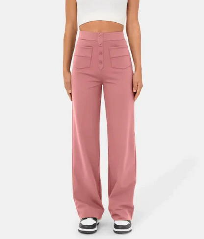 Levoire | Pantalons de loisirs ajustés Taille haute Rosa