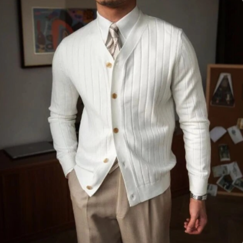 Levoire | Gilet À Fermeture À Boutons Pour Hommes Blanc