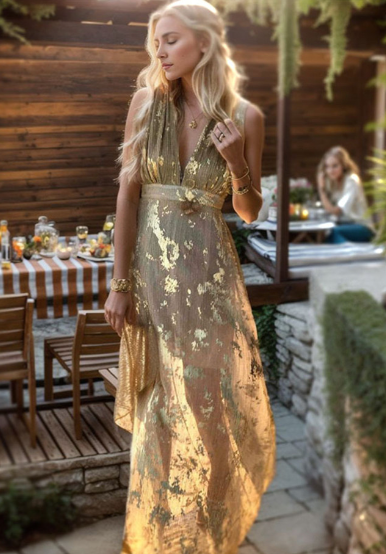 Levoire | Robe fluide élégante simple Jaune clair