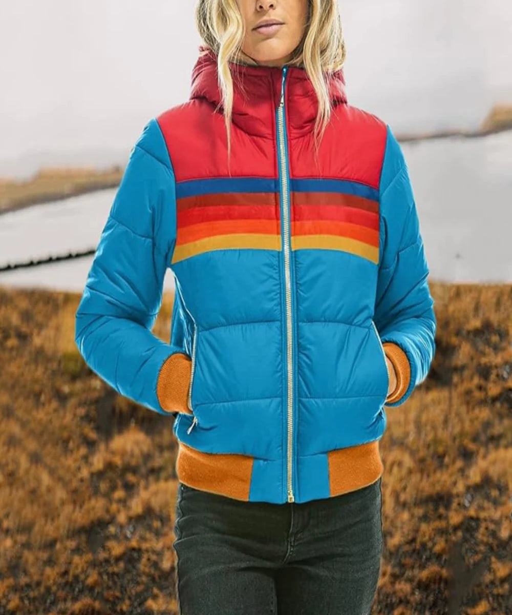 Levoire | Parka Rétro Zip En Fourrure Synthétique Bleu