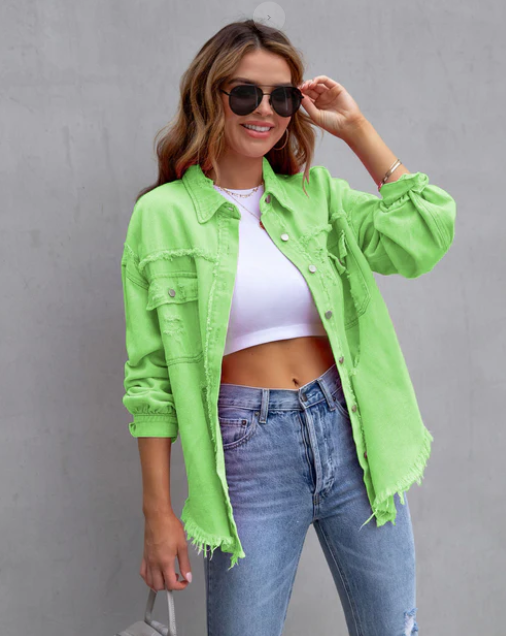 Levoire | Veste En Jean Élégante Pour Femmes Vert clair