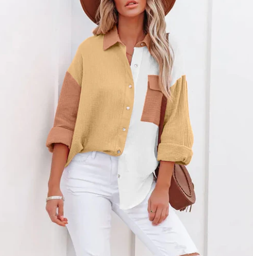 Levoire | Chemisier D'Été Élégant Pour Femmes Jaune-brun
