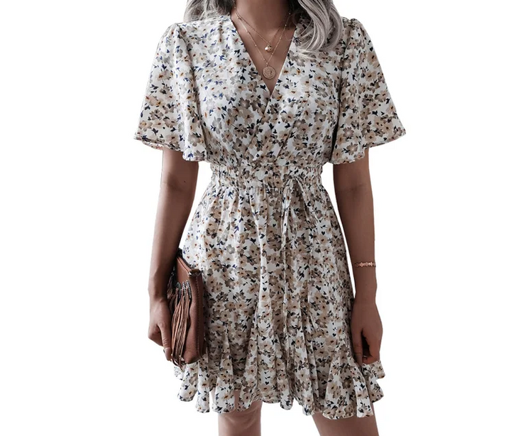 Levoire | Robe D'Été Confortable À Fleurs Khaki