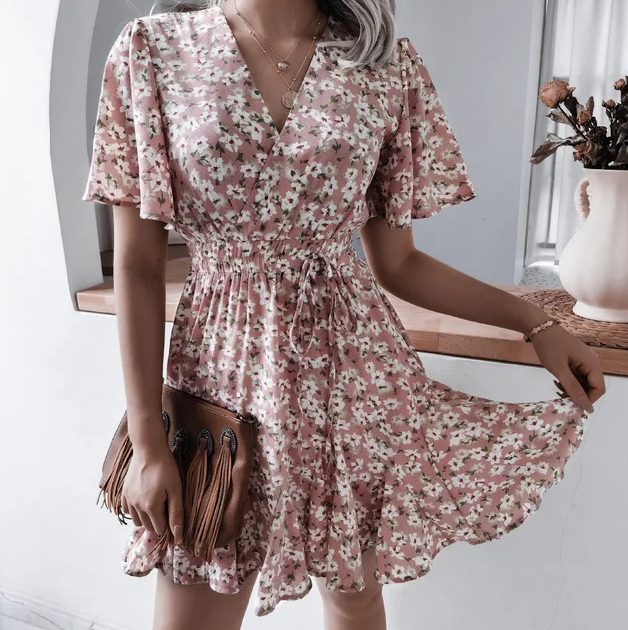 Levoire | Robe D'Été Confortable À Fleurs Rosa