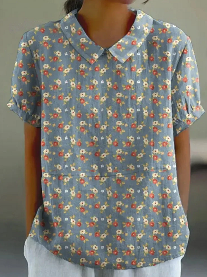 Levoire | Blouse Élégante Avec Motif Floral Pour Femmes Bleu