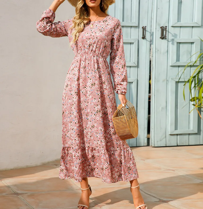 Levoire | Robe Bohémienne À Motif Floral Rosa
