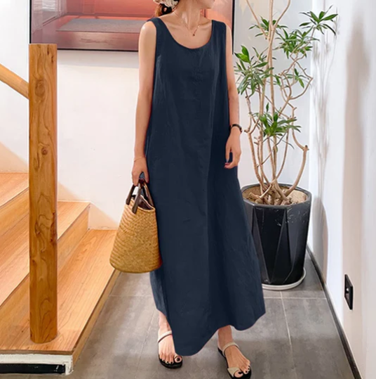Levoire | Robe Sans Manches Élégante Bleu