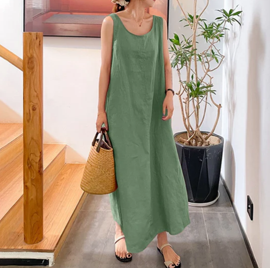 Levoire | Robe Sans Manches Élégante Vert