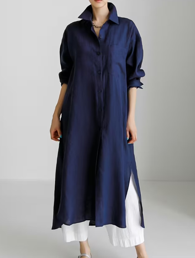 Levoire | Robe Chemise Légère Et Tendance Bleu marine