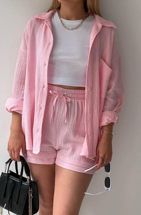 Levoire | Ensemble De Vêtements Élégant Deux Pièces Pour Femmes Rosa