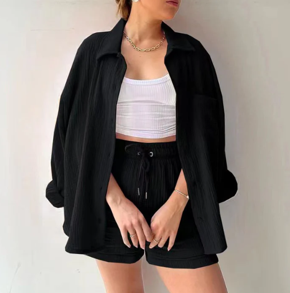 Levoire | Ensemble De Vêtements Élégant Deux Pièces Pour Femmes Noir
