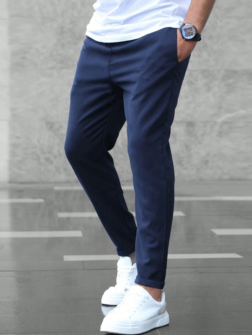 Levoire | Pantalon Luxe Élastique Premium Bleu marine