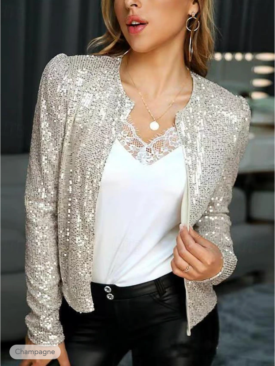Levoire | Blazer À Paillettes Unique Champagne