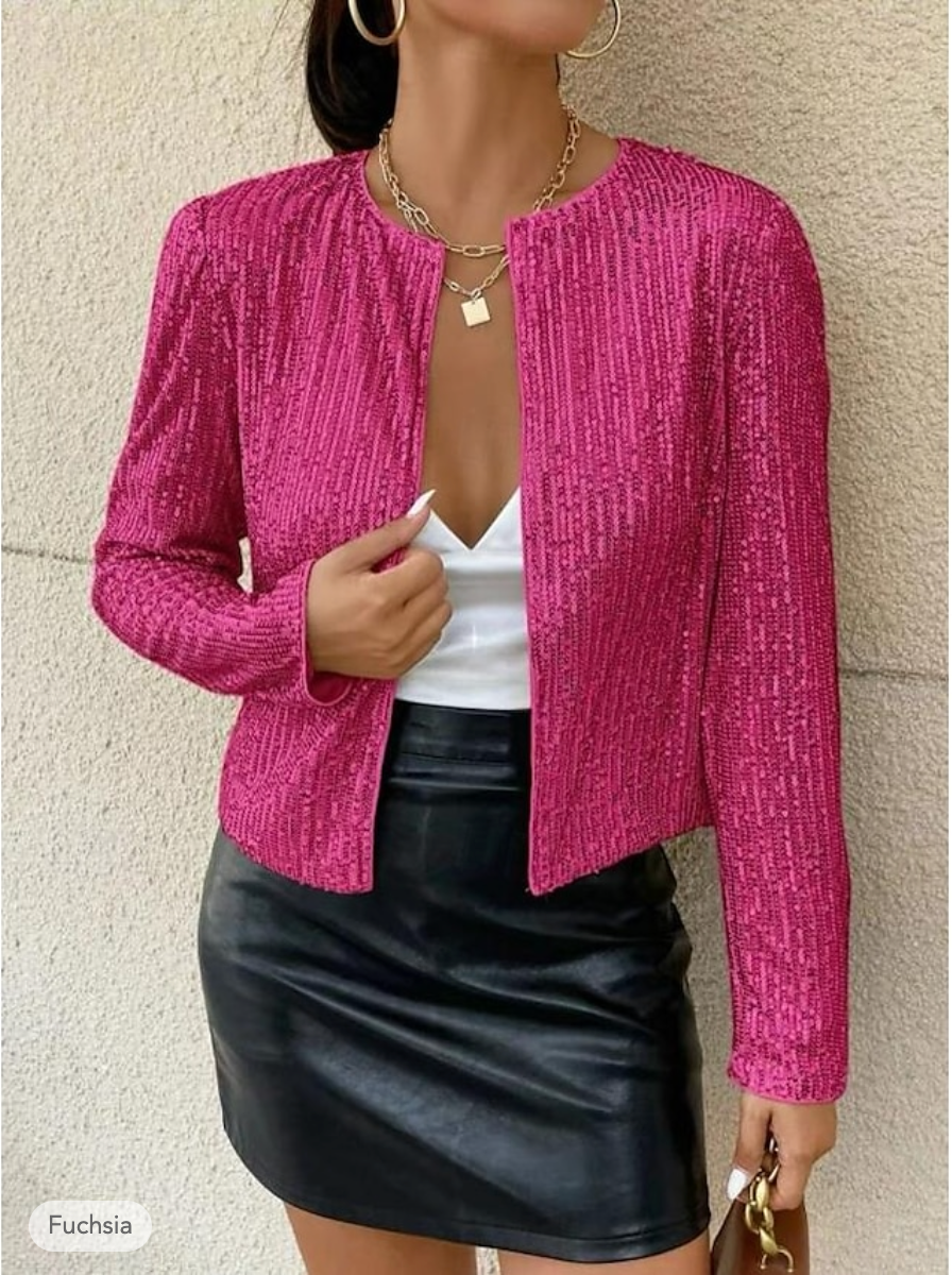 Levoire | Blazer À Paillettes Unique Fuchsie