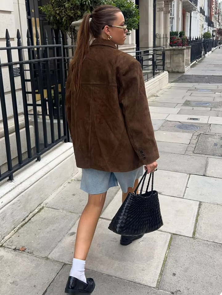 Levoire | Veste En Cuir En Daim Pour Femmes