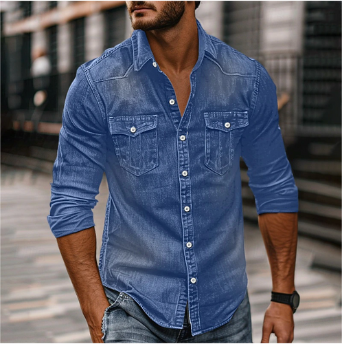 Levoire | Chemise En Denim Avec Boutons Pour Hommes