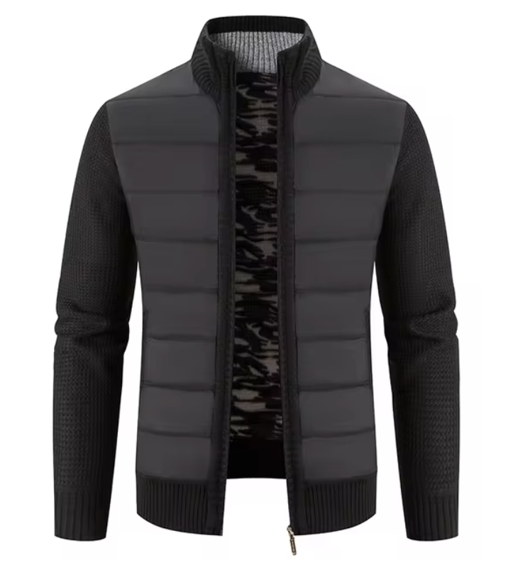 Levoire | Gilet à manches longues avec col montant en tricot Noir