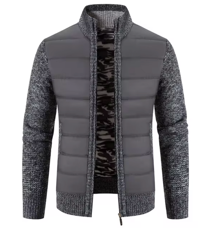 Levoire | Gilet à manches longues avec col montant en tricot gris foncé
