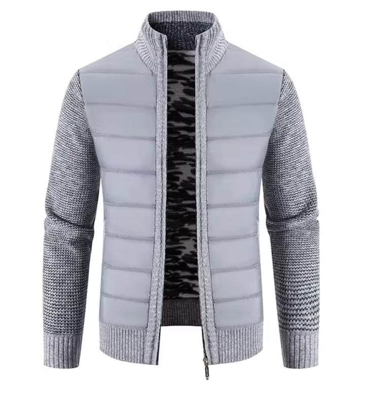 Levoire | Gilet à manches longues avec col montant en tricot Gris clair