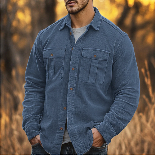 Levoire | Chemise En Velours Côtelé À Boutons Pour Hommes